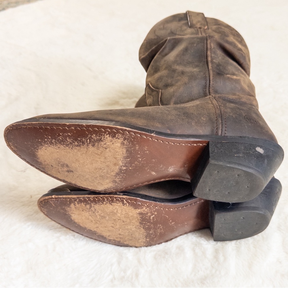 Double H Brown Leather Cowboy Boots - Picture 7 of 10